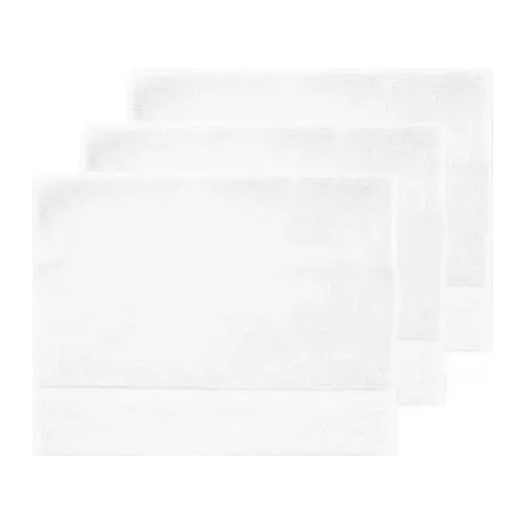 Serviette invité personnalisée brodée à Paris, coloris blanc (modèle Beaubourg, 100 % coton peigné zero-twist)