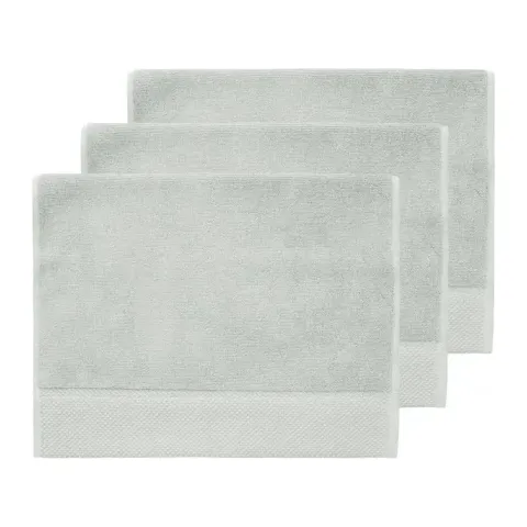 Serviette invité personnalisée brodée à Paris, coloris gris perle (modèle Beaubourg, 100 % coton peigné zero-twist)