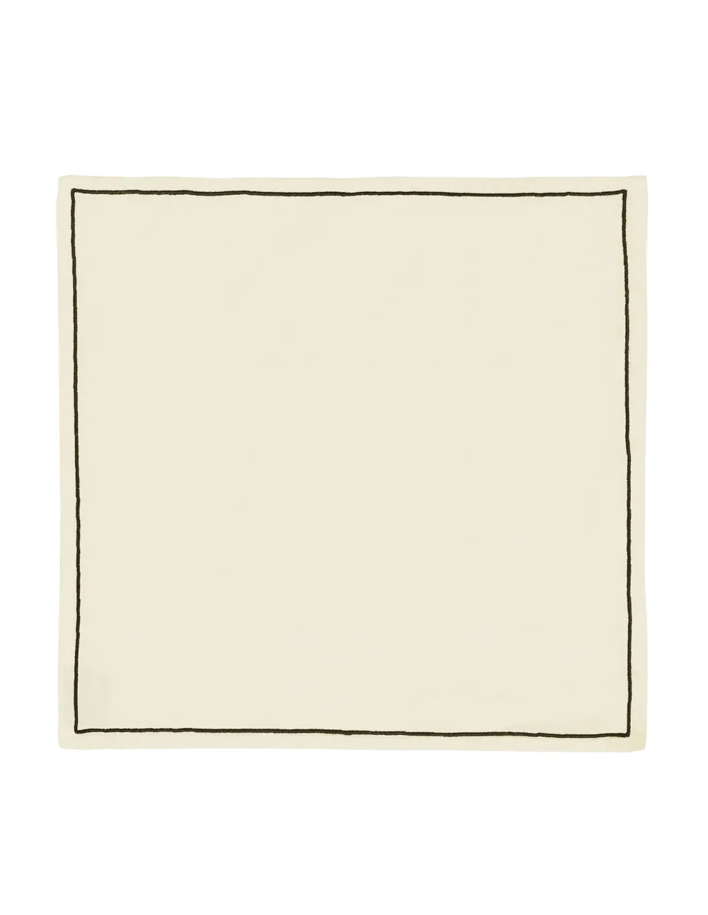 Serviette de table personnalisée brodée à Paris, coloris écru (modèle Concorde, 52 % coton · 48 % lin)