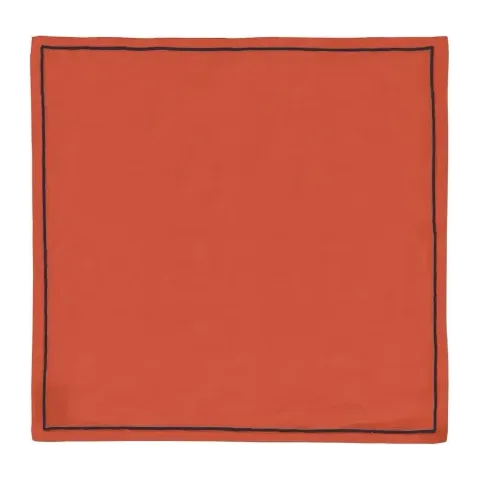 Serviette de table personnalisée brodée à Paris, coloris auburn (modèle Concorde, 52 % coton · 48 % lin)