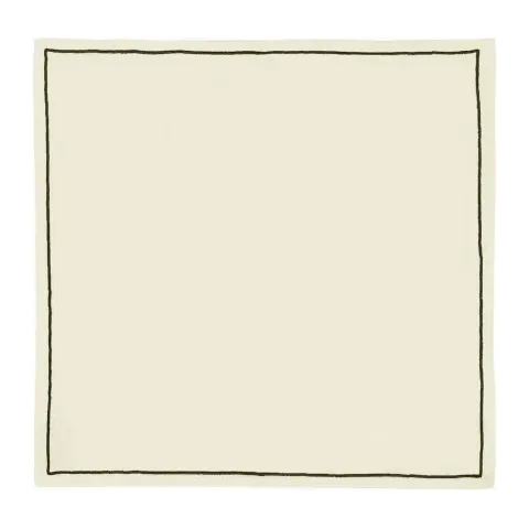 Serviette de table personnalisée brodée à Paris, coloris écru (modèle Concorde, 52 % coton · 48 % lin)