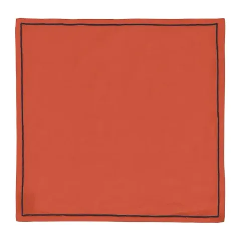 Serviette de table personnalisée brodée à Paris, coloris auburn (modèle Concorde, 52 % coton · 48 % lin)