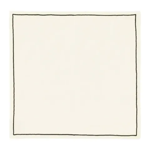 Serviette de table personnalisée brodée à Paris, coloris écru (modèle Concorde, 52 % coton · 48 % lin)