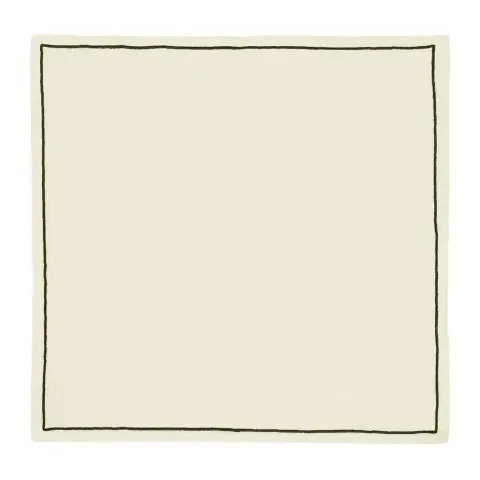 Serviette de table personnalisée brodée à Paris, coloris ficelle (modèle Concorde, 52 % coton · 48 % lin)