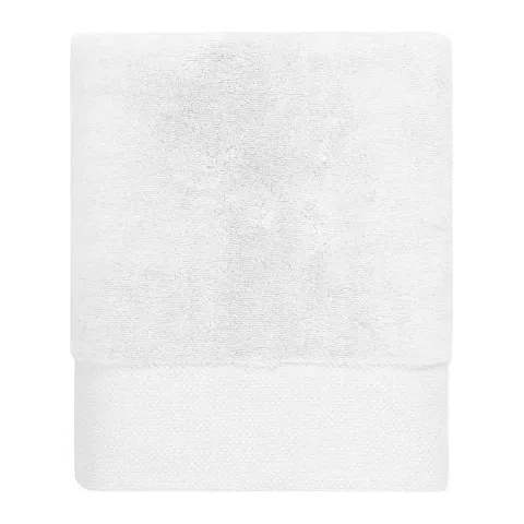 Serviette de bain personnalisée brodée à Paris, coloris blanc (modèle Faubourg, 100 % coton peigné zero-twist)