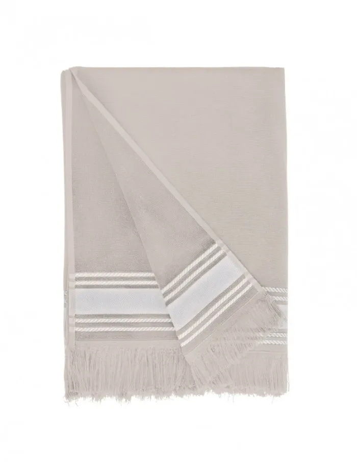 Drap de plage Longchamp en 100 % coton, face lisse et dos éponge, à broder à son prénom
