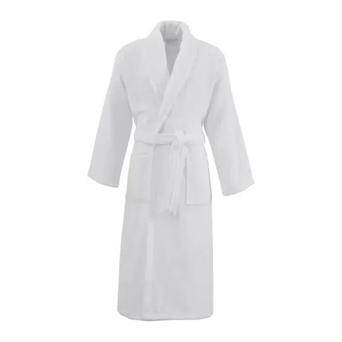 Peignoir personnalisé brodé à Paris, coloris blanc (modèle Madeleine, 100 % coton peigné)