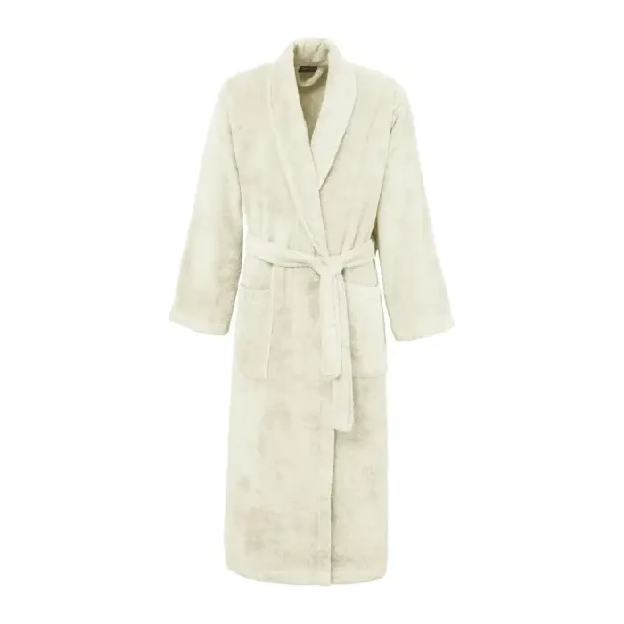 Peignoir personnalisé brodé à Paris, coloris écru (modèle Madeleine, 100 % coton peigné)