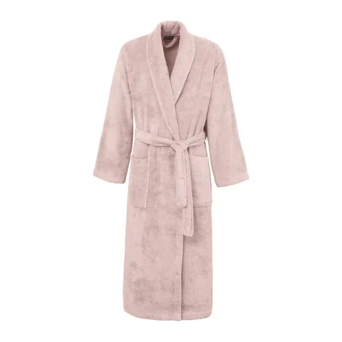 Peignoir personnalisé brodé à Paris, coloris poudre (modèle Madeleine, 100 % coton peigné)