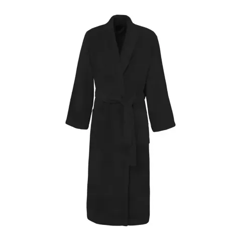 Peignoir personnalisé brodé à Paris, coloris noir (modèle Madeleine, 100 % coton peigné)
