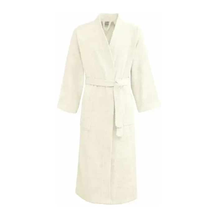 Peignoir personnalisé brodé à Paris, coloris écru (modèle Marais, 100 % coton peigné)
