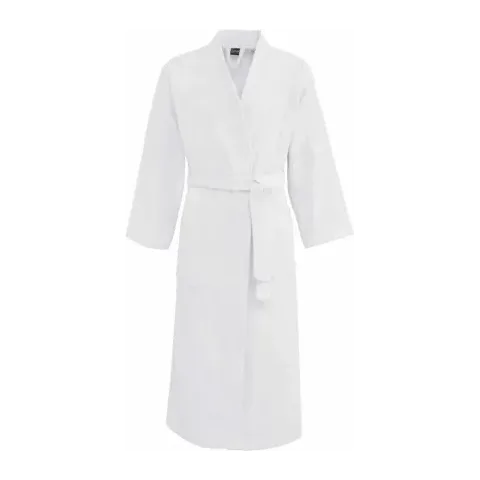 Peignoir personnalisé brodé à Paris, coloris blanc (modèle Marais, 100 % coton peigné)