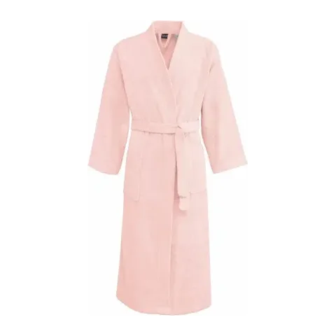 Peignoir personnalisé brodé à Paris, coloris poudre (modèle Marais, 100 % coton peigné)