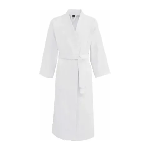 Peignoir personnalisé brodé à Paris, coloris blanc (modèle Marais, 100 % coton peigné)