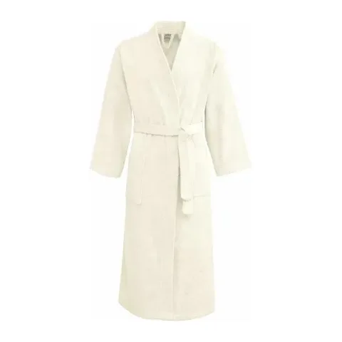 Peignoir personnalisé brodé à Paris, coloris écru (modèle Marais, 100 % coton peigné)