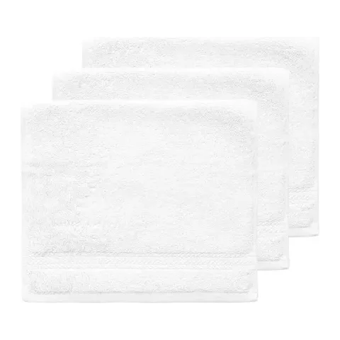 Serviette invité personnalisée brodée à Paris, coloris blanc (modèle Opéra, 100 % coton peigné)