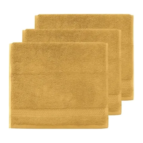 Serviette invité personnalisée brodée à Paris, coloris caramel (modèle Opéra, 100 % coton peigné)