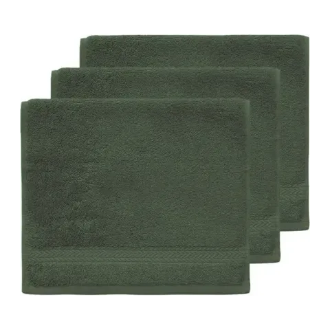 Serviette invité personnalisée brodée à Paris, coloris eucalyptus (modèle Opéra, 100 % coton peigné)