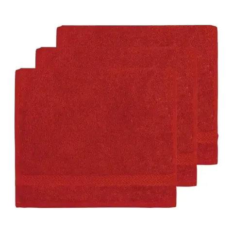 Serviette invité personnalisée brodée à Paris, coloris rubis (modèle Opéra, 100 % coton peigné)