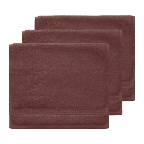 Serviette invité personnalisée brodée à Paris, coloris terre brûlée (modèle Opéra, 100 % coton peigné)