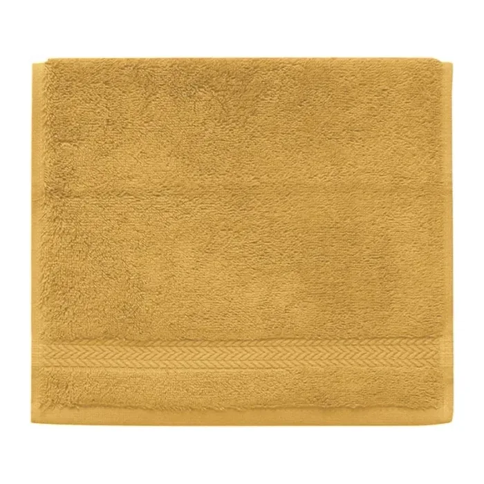 Serviette invité personnalisée brodée à Paris, coloris caramel (modèle Opéra, 100 % coton peigné)