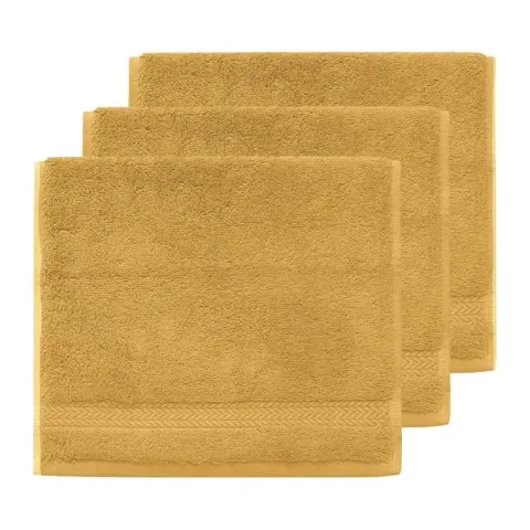 Serviette invité personnalisée brodée à Paris, coloris caramel (modèle Opéra, 100 % coton peigné)
