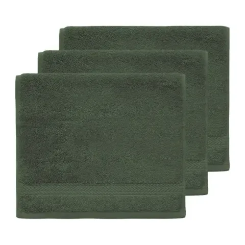 Serviette invité personnalisée brodée à Paris, coloris eucalyptus (modèle Opéra, 100 % coton peigné)