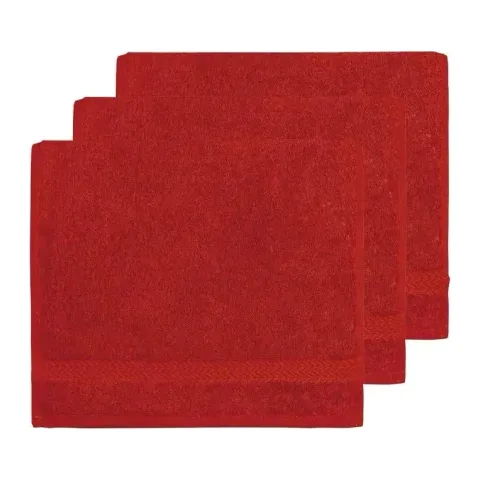 Serviette invité personnalisée brodée à Paris, coloris rubis (modèle Opéra, 100 % coton peigné)