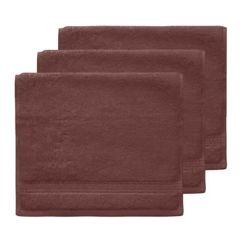Serviette invité personnalisée brodée à Paris, coloris terre brûlée (modèle Opéra, 100 % coton peigné)