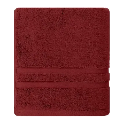 Serviette de bain personnalisée brodée à Paris, coloris rouge (modèle Royale, 80 % coton peigné · 20 % modal)
