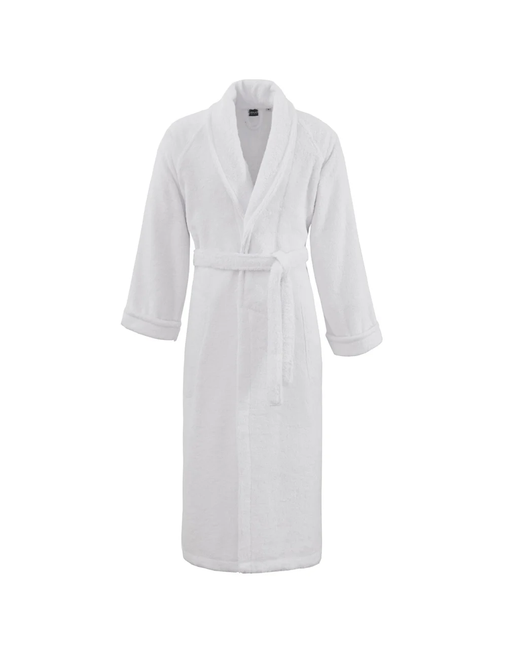 Peignoir personnalisé brodé à Paris, coloris blanc (modèle Saint-Honoré, 80 % coton peigné · 20 % modal)