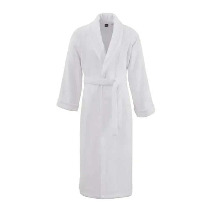 Peignoir personnalisé brodé à Paris, coloris blanc (modèle Saint-Honoré, 80 % coton peigné · 20 % modal)