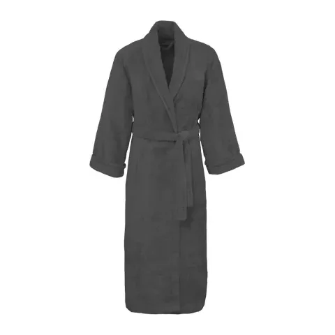 Peignoir personnalisé brodé à Paris, coloris anthracite (modèle Saint-Honoré, 80 % coton peigné · 20 % modal)