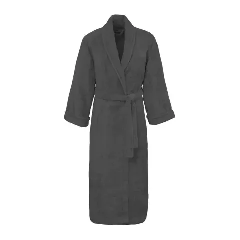 Peignoir personnalisé brodé à Paris, coloris anthracite (modèle Saint-Honoré, 80 % coton peigné · 20 % modal)
