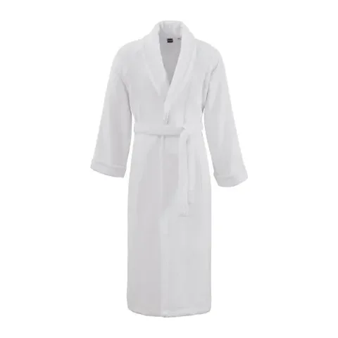 Peignoir personnalisé brodé à Paris, coloris blanc (modèle Saint-Honoré, 80 % coton peigné · 20 % modal)