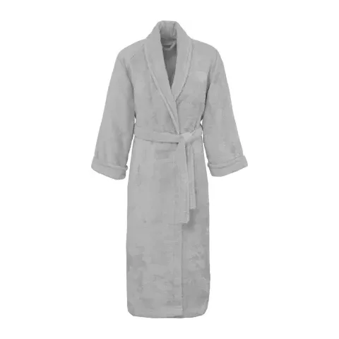 Peignoir personnalisé brodé à Paris, coloris gris perle (modèle Saint-Honoré, 80 % coton peigné · 20 % modal)