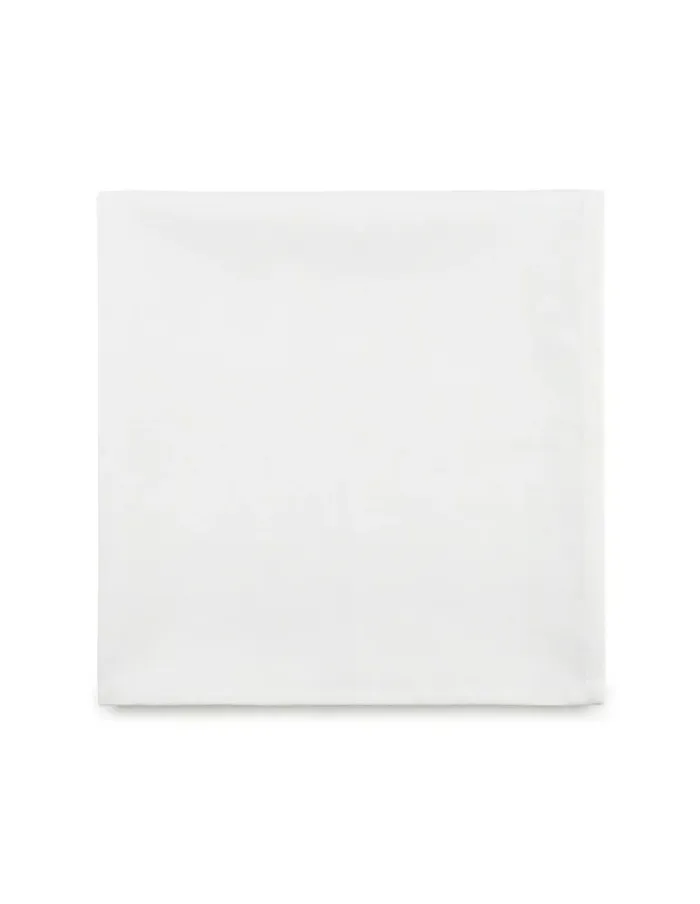 Serviette de table personnalisée brodée à Paris, coloris blanc (modèle Tuileries, 100 % coton mercerisé)