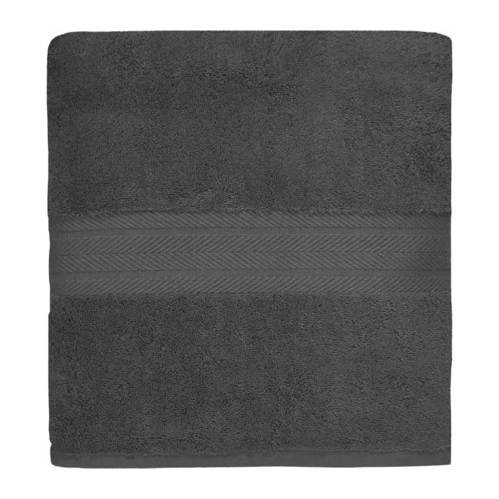 Serviette de bain personnalisée brodée à Paris, coloris anthracite (modèle Vendôme, 100 % coton peigné)