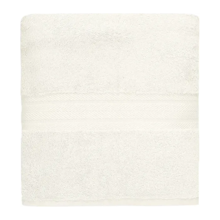 Serviette de bain personnalisée brodée à Paris, coloris écru (modèle Vendôme, 100 % coton peigné)