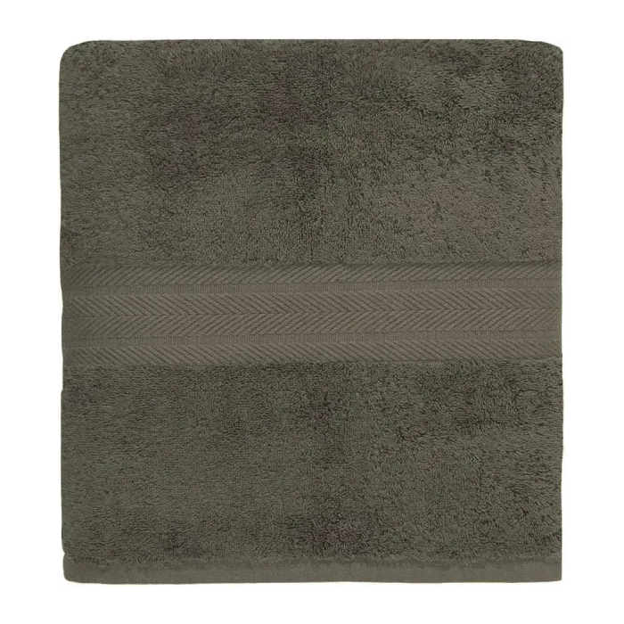 Serviette de bain personnalisée brodée à Paris, coloris noisette (modèle Vendôme, 100 % coton peigné)
