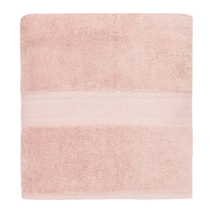 Serviette de bain personnalisée brodée à Paris, coloris poudre (modèle Vendôme, 100 % coton peigné)