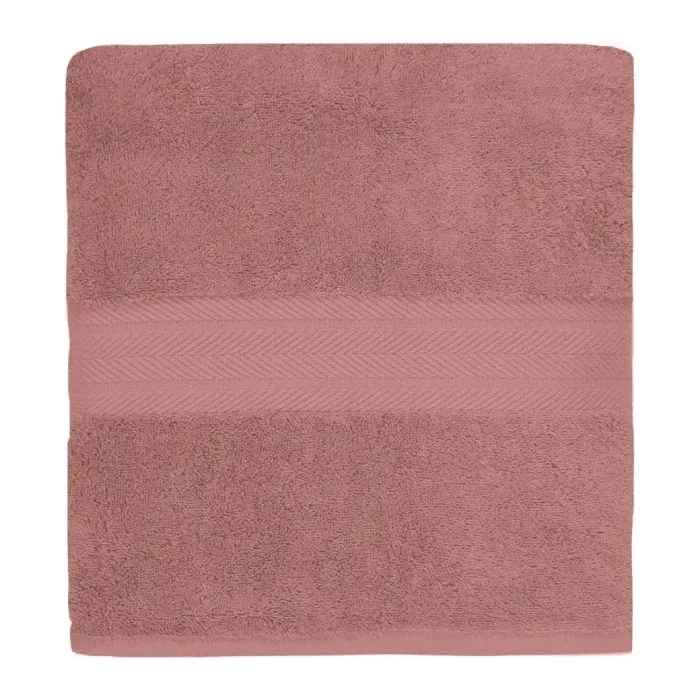 Serviette de bain personnalisée brodée à Paris, coloris rose (modèle Vendôme, 100 % coton peigné)