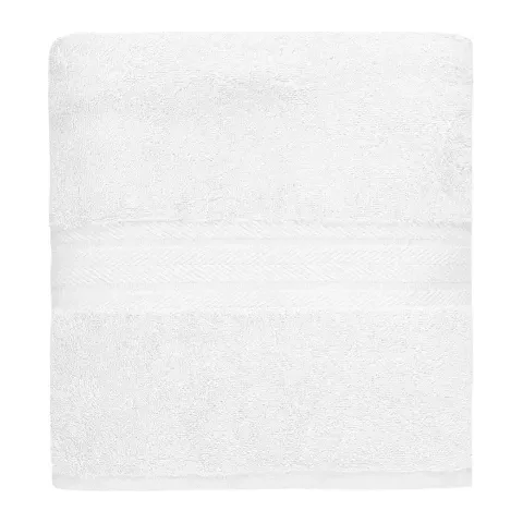 Serviette de bain personnalisée brodée à Paris, coloris blanc (modèle Vendôme, 100 % coton peigné)