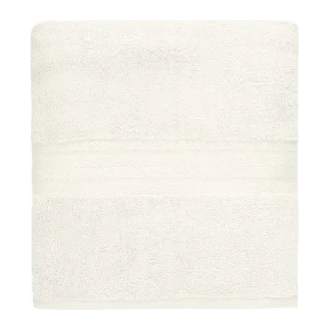 Serviette de bain personnalisée brodée à Paris, coloris écru (modèle Vendôme, 100 % coton peigné)