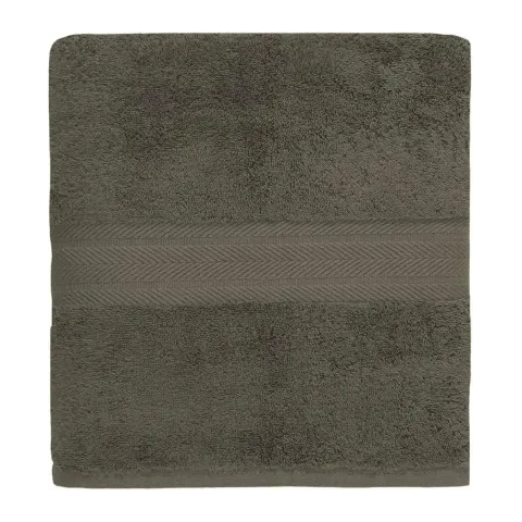 Serviette de bain personnalisée brodée à Paris, coloris noisette (modèle Vendôme, 100 % coton peigné)