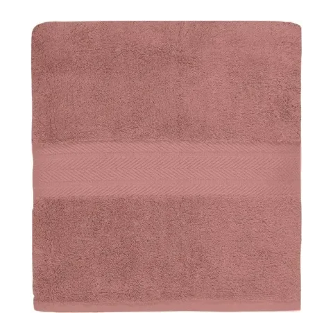 Serviette de bain personnalisée brodée à Paris, coloris rose (modèle Vendôme, 100 % coton peigné)
