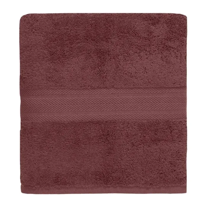 Serviette de bain personnalisée brodée à Paris, coloris rubis (modèle Vendôme, 100 % coton peigné)