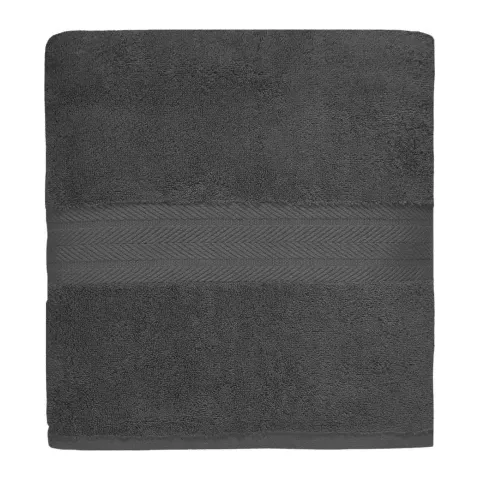 Serviette de bain personnalisée brodée à Paris, coloris anthracite (modèle Vendôme, 100 % coton peigné)