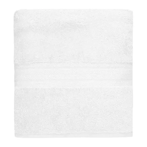 Serviette de bain personnalisée brodée à Paris, coloris blanc (modèle Vendôme, 100 % coton peigné)