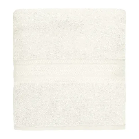 Serviette de bain personnalisée brodée à Paris, coloris écru (modèle Vendôme, 100 % coton peigné)